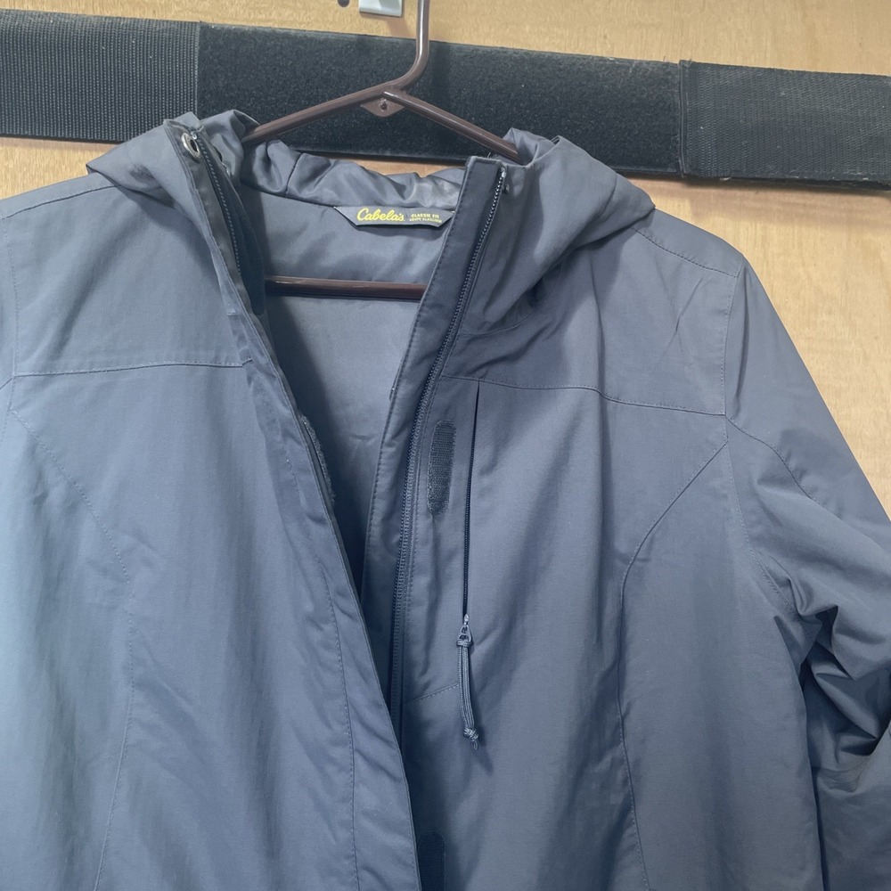 Cabela's Women's Insulated Hooded Coat Jacket Gray Size Small Full Zip Pockets